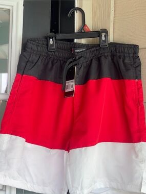 Galaxy By Harvic Black and Red Colorblock Shorts New with tags
